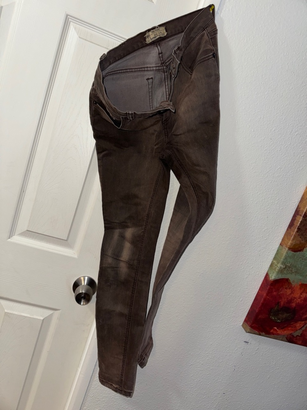 Free People Brown High-Rise Jeans